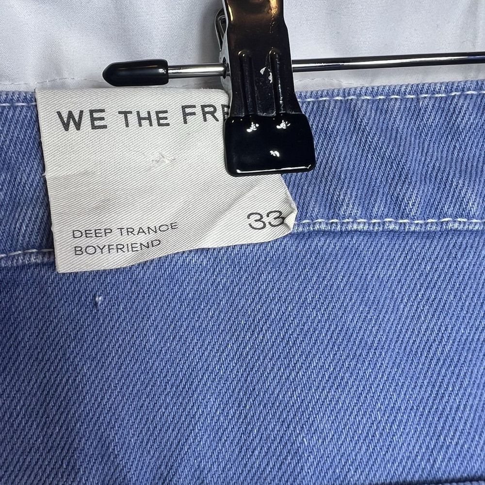 Free People We The Free Deep Trance Barrel Boyfriend Jean 33 Blue Baggy Casual - Picture 11 of 13